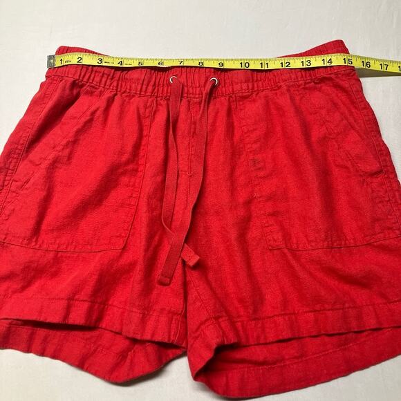 Nautica Linen/Lyocell Drawstring Elastic Waist 4.5" Red Shorts Womens Size S - Picture 7 of 7